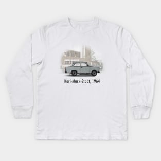 A Trabant in Karl-Marx-Stadt Kids Long Sleeve T-Shirt